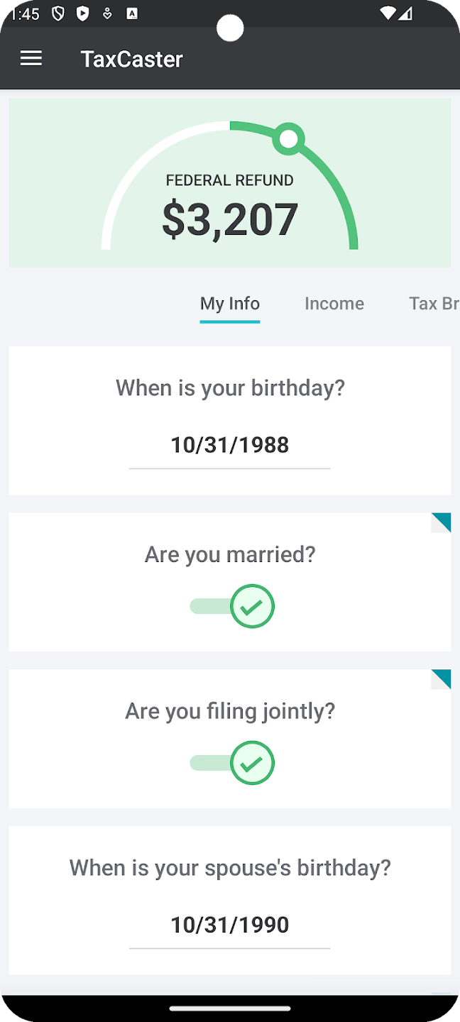 TaxCaster Main Interface